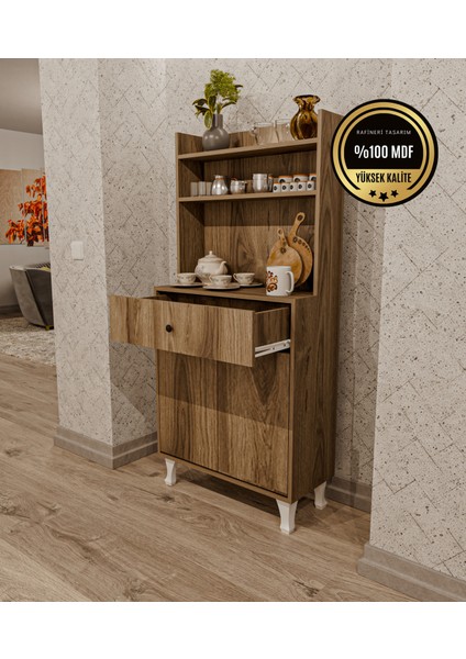 Whıte Çok Amaçlı Dolap Kahve Köşesi Mutfak Balkon Dolabı fırsatları