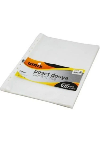 10 Paket A4 Delikli Poşet Dosya 100x10 Lu Paket