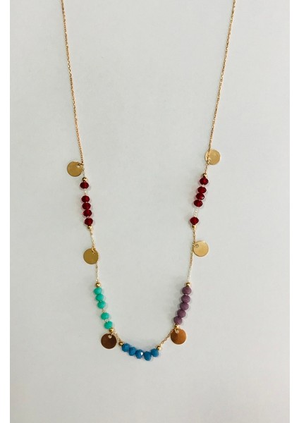 Doğal Taşlı Pullu Gümüş Kolye fiyatları