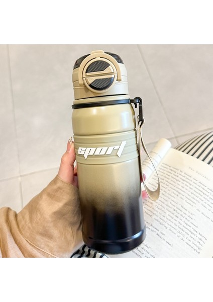 750ML2024 Seçilen Paslanmaz Çelik Kahve Fincanı Büyük Kapasiteli Yalıtımlı Saman Taşınabilir Saman Bardağı Açık Spor Su Isıtıcısı (Yurt Dışından)