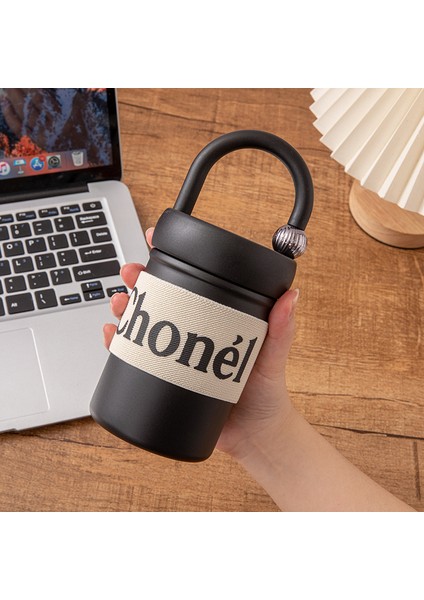 400ML Küçük Kokulu Termos Bardak 316 Gıda Sınıfı Kahve Fincanı Taşınabilir Yaratıcı Basit El Fincan Yüksek Görünüm Değeri Rahat Fincan (Yurt Dışından)