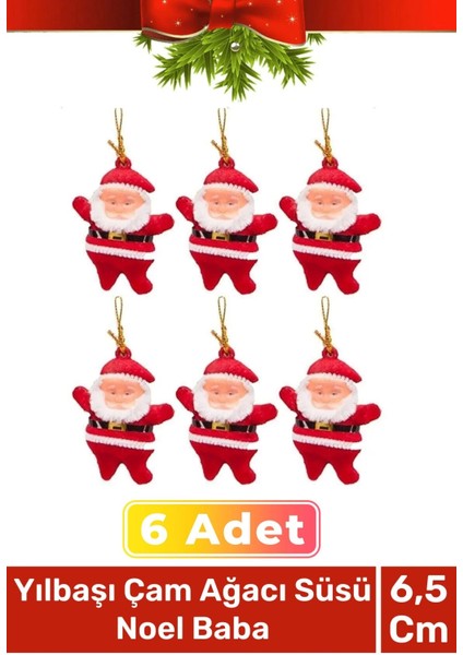 Özel Üretim Lüks Noel Parti Dekoratif Yeni Yıl Kış Yılbaşı Çam Ağacı Süsü Noel Baba 6'lı