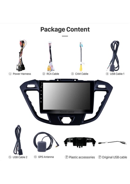 Ford Transit 2013-2019 Multimedya Navigasyon Usb Kamera Carplayer 6 Ram