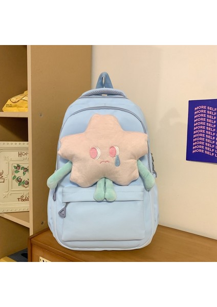 Girly Yıldız Sırt Çantası, Öğrenci Peluş ve Sevimli Sırt Çantası, Taze ve Tatlı Ortaokul Öğrenci Sırt Çantası (Yurt Dışından)