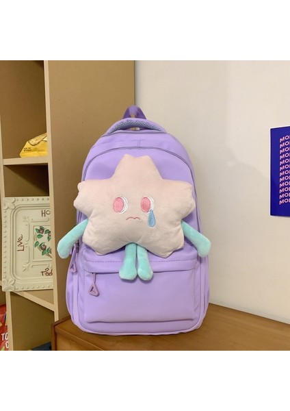 Girly Yıldız Sırt Çantası, Öğrenci Peluş ve Sevimli Sırt Çantası, Taze ve Tatlı Ortaokul Öğrenci Sırt Çantası (Yurt Dışından)