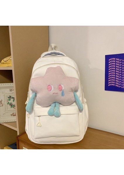 Girly Yıldız Sırt Çantası, Öğrenci Peluş ve Sevimli Sırt Çantası, Taze ve Tatlı Ortaokul Öğrenci Sırt Çantası (Yurt Dışından)