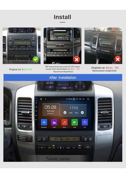 Toyota Land Cruıser/ Prado 2004-2008 Multimedya Navigasyon Usb Kamera Carplayer 6 Ram