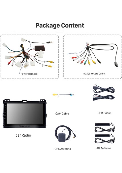 Toyota Land Cruıser/ Prado 2004-2008 Multimedya Navigasyon Usb Kamera Carplayer 6 Ram