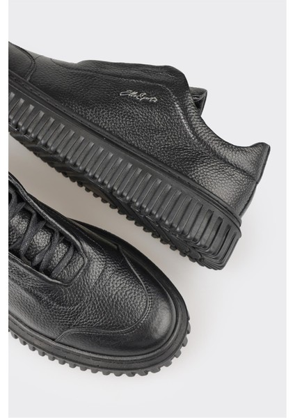 Siyah Deri Erkek Spor Ayakkabı indirimleri