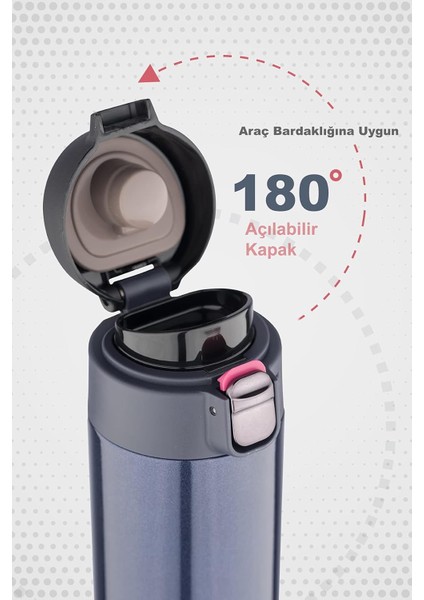 LNT7296 Sızdırmaz Kilitli Vakumlu Çıft Katmanlı Travel Mug Çelik Termos 520 ml Blue 10 Saat Sıcak / 18 Saat Soğuk modelleri