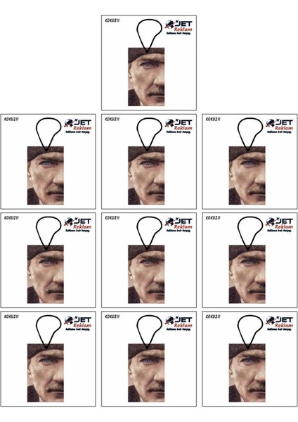 Jethızında 10'lu Set Mustafa Kemal Atatürk Özel Tasarımlı Dekoratif Oto Araç Kokusu