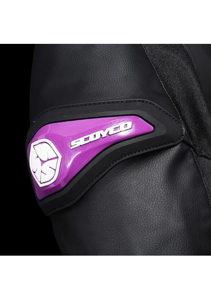 Motosiklet Kadın Montu 4 Mevsim Maxdura 600-D Dayanıklı Kumaş Ve Deri Women Motor Mont Black Purple