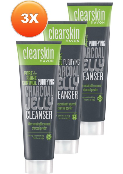 Clearskin Pore Shine Gözenek ve Parlaklık Kontrolü Için Jel Temizleyici 100 ml. Üçlü Set