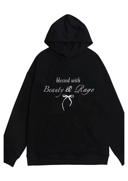 Y2K Kore Tarzı Kurdele Tasarım Sweatshirt