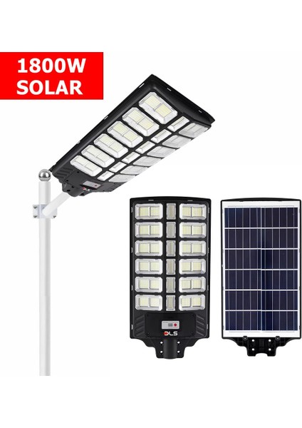 Dls 1800W Solar Güneş Enerjili Profesyonel LED Bahçe Aydınlatması Hareket Sensörlü 936 Ledli