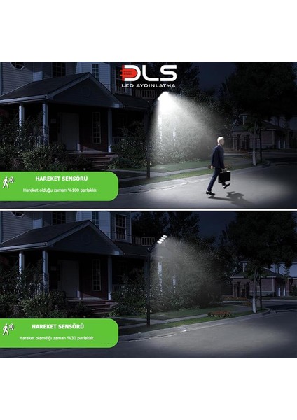 Dls 1800W Solar Güneş Enerjili Profesyonel LED Bahçe Aydınlatması Hareket Sensörlü 936 Ledli