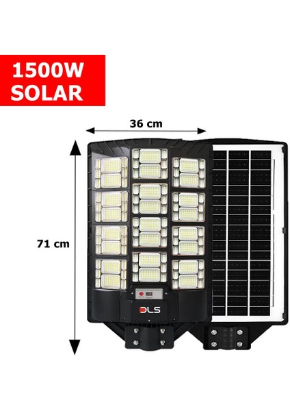 HL1500 Dls 1500 Solar Güneş Enerjili Profesyonel LED Bahçe Aydınlatması Hareket Sensörlü 888 Ledli