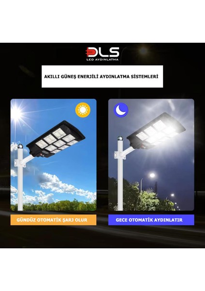 HL1500 Dls 1500 Solar Güneş Enerjili Profesyonel LED Bahçe Aydınlatması Hareket Sensörlü 888 Ledli