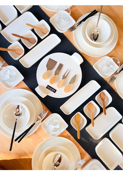 Modern Sade 127 Parça 12 Kişilik Yemek ve Kahvaltı Takımı