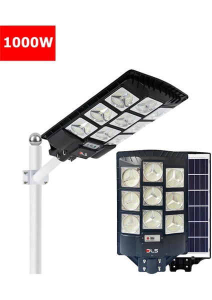 Dls 1000W Solar Güneş Enerjili Profesyonel LED Bahçe Aydınlatması Hareket Sensörlü 513 Ledli