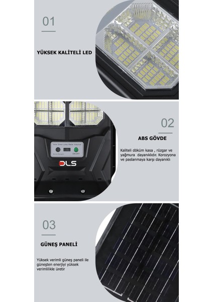 LH400 400 Solar Dls Güneş Enerjili Bahçe Çevre Lambası