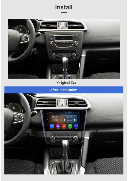 Renault Kadjar 2016+ Multimedya Navigasyon USB Kamera Carplayer