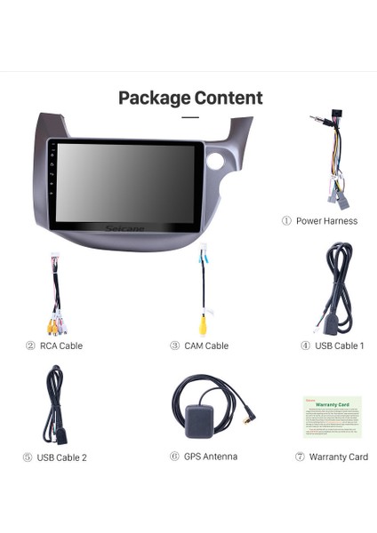 Honda Jazz 2008-2013 Multimedya Navigasyon USB Kamera Carplayer 4 Ram