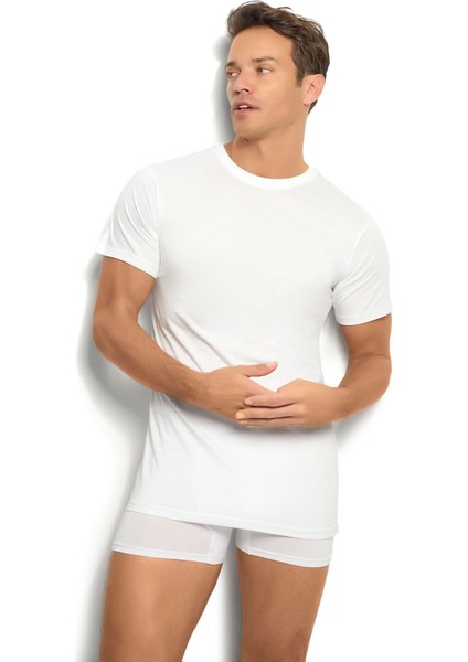 Erkek Beyaz Pamuklu Sıfır Yaka Atlet 104 fiyatları