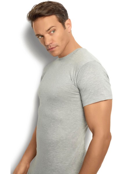 Erkek Gri Melanj Pamuklu Sıfır Yaka Atlet 111 fiyatları