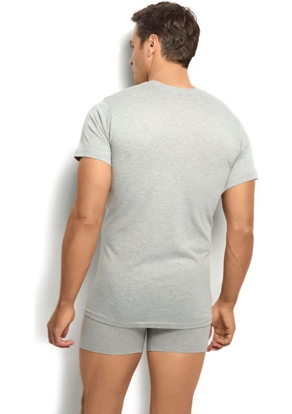 Erkek Gri Melanj Pamuklu Sıfır Yaka Atlet 111 modelleri