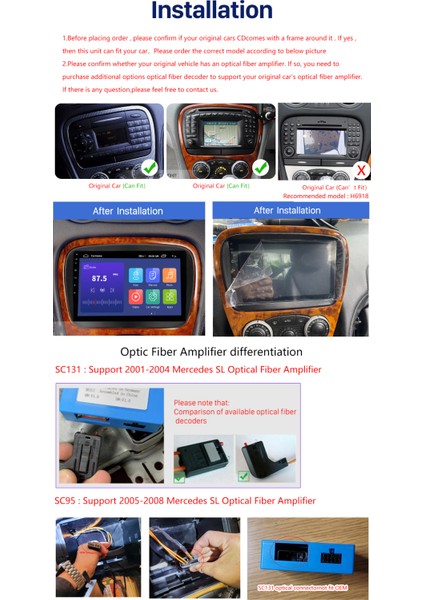 Mercedes Sl 2008-2012 Multimedya Navigasyon USB Kamera Carplayer 4 Ram