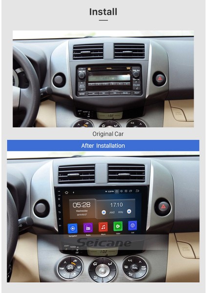 Toyota Rav4 2007-2011 Multimedya Navigasyon USB Kamera Carplayer 4 Ram