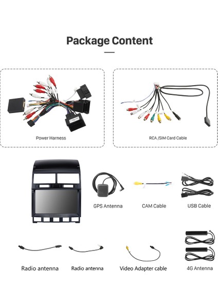 Vw Touareg 2003-2010 Multimedya Navigasyon USB Kamera Carplayer 4 Ram