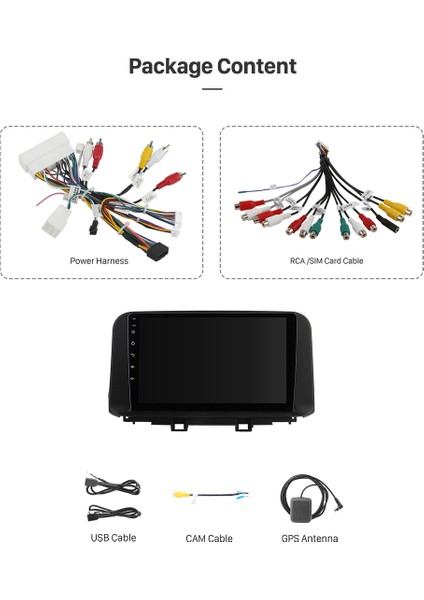Hyundaı Tucson 2018+ Multimedya Navigasyon USB Kamera Carplayer 4 Ram