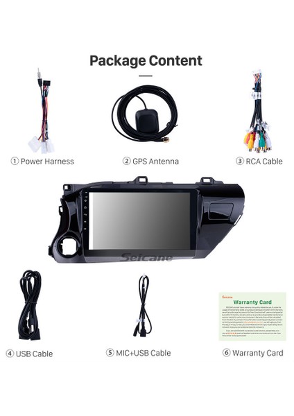 Toyota Hılux 2017+ Multimedya Navigasyon USB Kamera Carplayer 4 Ram