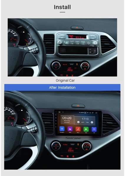 Kıa Pıcanto 2011-2017 Multimedya Navigasyon USB Kamera Carplayer 4 Ram