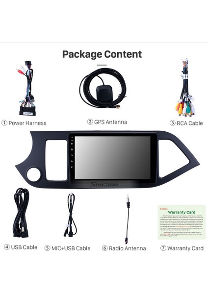 Kıa Pıcanto 2011-2017 Multimedya Navigasyon USB Kamera Carplayer 4 Ram
