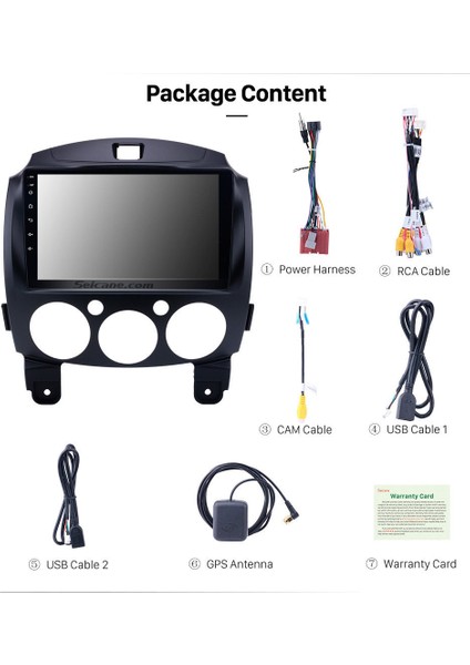Mazda 2 2010+ Multimedya Navigasyon USB Kamera Carplayer 4 Ram
