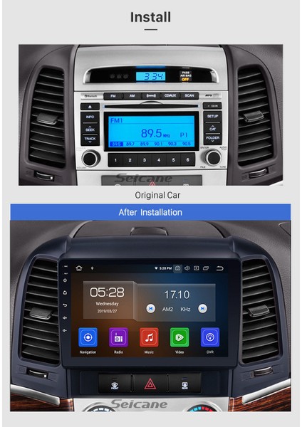 Hyundaı Santafe 2006-2012 Multimedya Navigasyon USB Kamera Carplayer 6 Ram