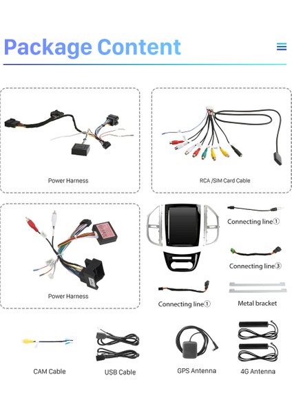 Mercedes Vıto W447 2014-2021 Multimedya Navigasyon USB Kamera Carplayer 4 Ram