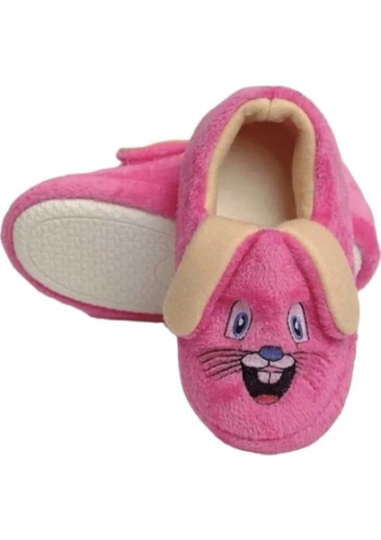 Fuşya Kaydırmaz Taban Tavşan Figürlü Ev Okul Çocuk/bebek Pandufu