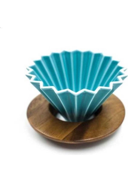 Ahşap Standlı Dripper - Turkuaz