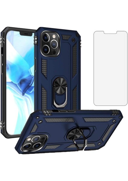 iPhone 13 Pro Kılıf Armor Tank Holder Hard Shockproof + Ekran Koruyucu