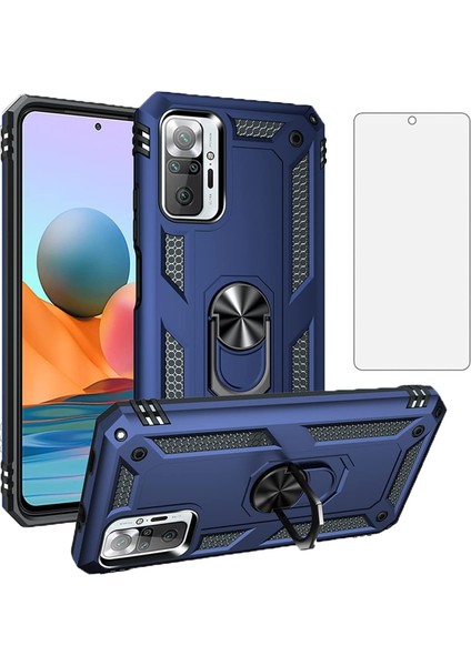 Xiaomi Redmi Note 10 Pro Kılıf Armor Tank Holder Hard Shockproof + Ekran Koruyucu