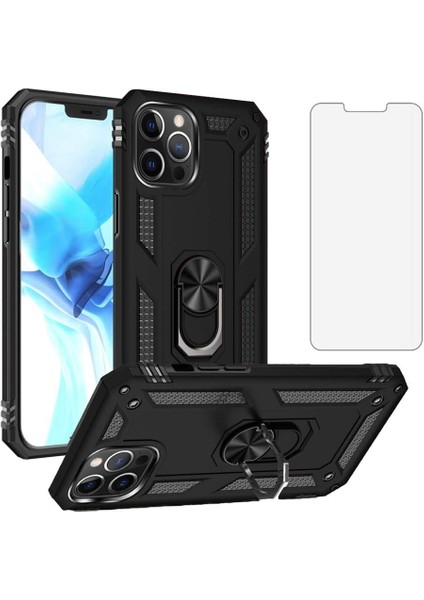 iPhone 11 Pro Kılıf Armor Tank Holder Hard Shockproof + Ekran Koruyucu