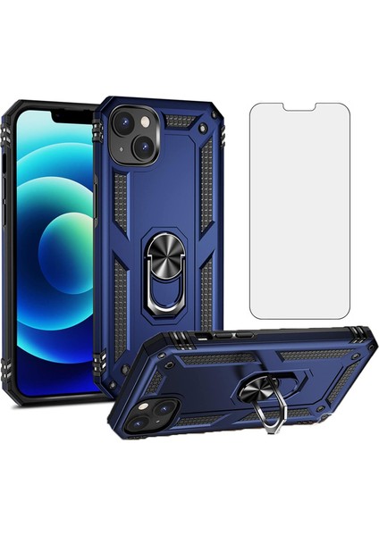 iPhone 15 Kılıf Armor Tank Holder Hard Shockproof + Ekran Koruyucu