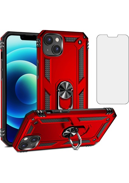 iPhone 13 Kılıf Armor Tank Holder Hard Shockproof + Ekran Koruyucu