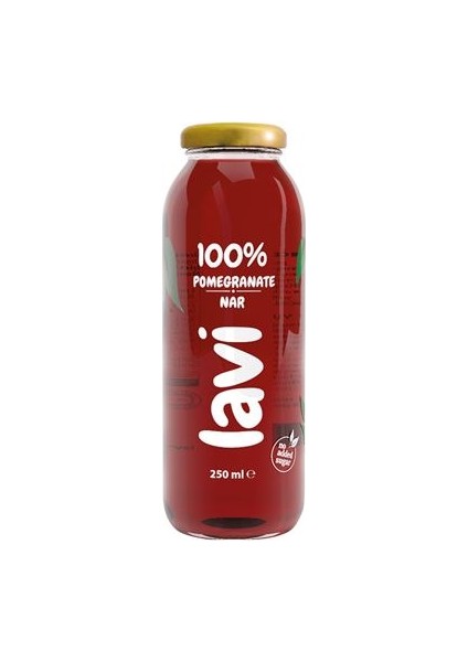 %100 Nar Suyu 250 ml Cam Şişe x 12 Adet