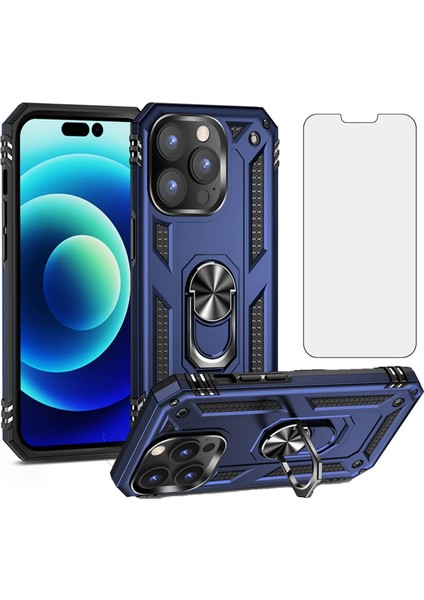 iPhone 16 Pro Max Kılıf Armor Tank Holder Hard Shockproof + Ekran Koruyucu