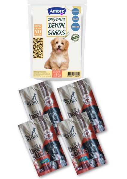 Diş Sağlığı Ağız Kokusu Mini-Dental Atıştırmalık Köpek Ödülü, 4 x 3lü Sığır Etli Xl-Sticks